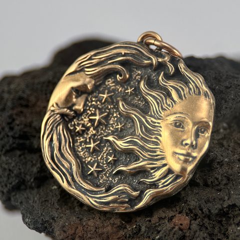 SUN AND MOON, PENDANT, BRONZE