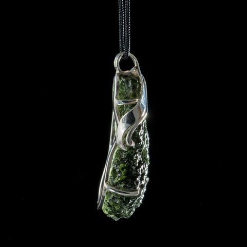ERIS, CZECH MOLDAVITE STERLING SILVER PENDANT