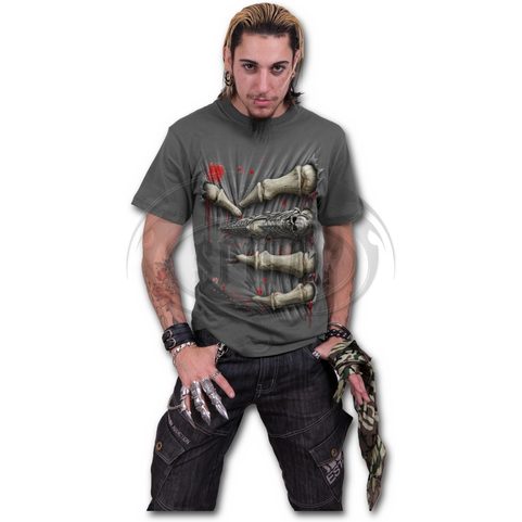 DEATH GRIP - T-SHIRT CHARCOAL
