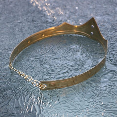 GRACIA - MEDIEVAL GOTHIC CROWN, MIDNIGHT BLUE GLASS