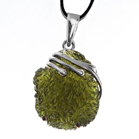 TERRA MOLDAVITE, STERLING SILVER PENDANT
