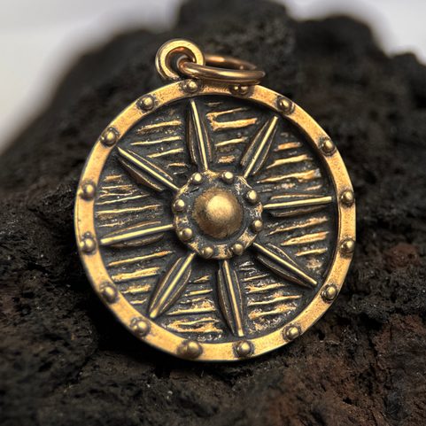 VIKING, BOUCLIER, PENDENTIF, BRONZE
