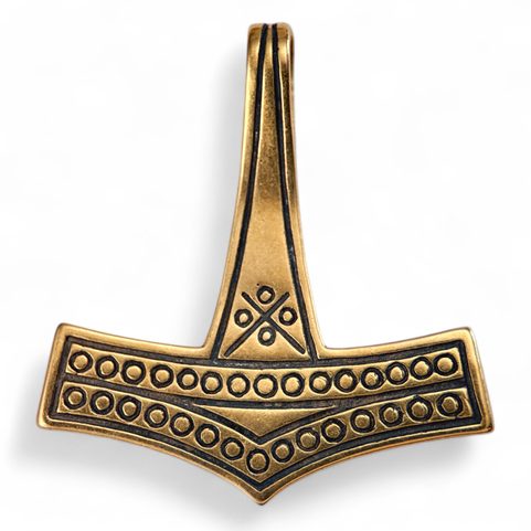 LARGE THOR'S HAMMER, ROMERSDAL, DENMARK, BRONZE, PENDANT