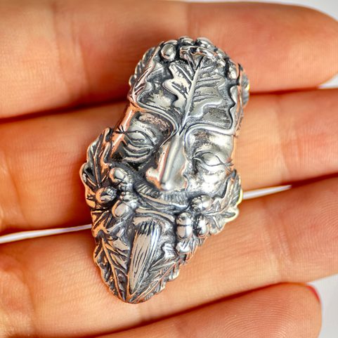 HOMME VERT, PENDENTIF EN ARGENT, AG 925