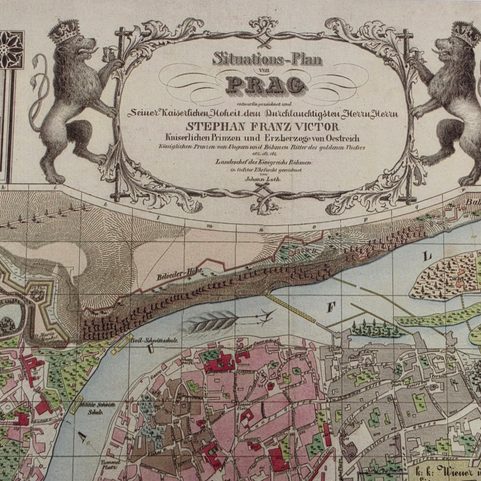 PRAG, HISTORISCHE KARTE, BÜTTENPAPIER