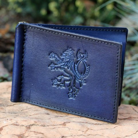 BOHEMIA - CZECH LION, LEATHER WALLET - BLUE