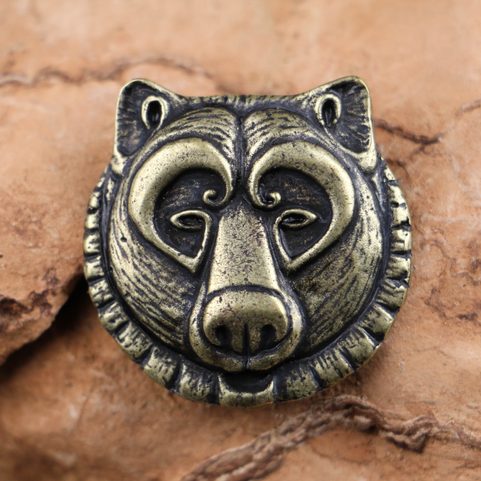 URSUS, BEAR PENDANT ZINC, ANT. BRASS