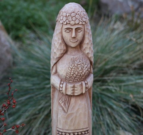 SLAVIC GODDESS ŽIVA, CARVED IN WOOD