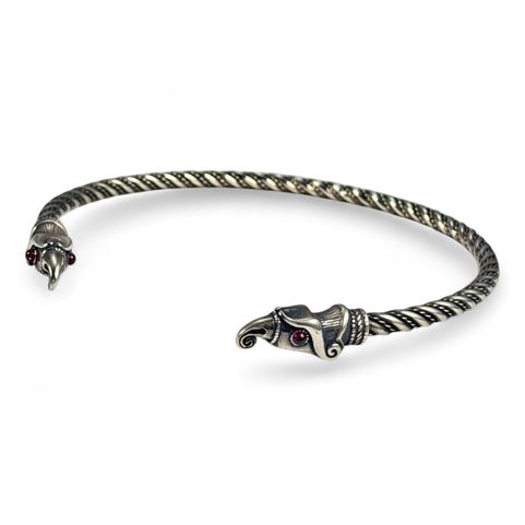 HUGINN AND MUNINN, VIKING TORC, SILVER