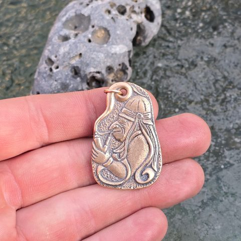 WATER GOBLIN PENDANT, BRONZE