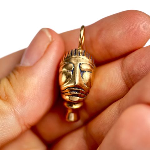 RIX, CELTIC HEAD, REPLICA, BRONZE PENDANT