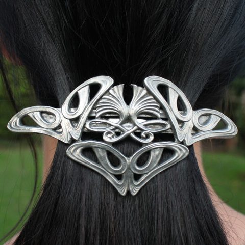 ART NOUVEAU, TIN HAIR BROOCH