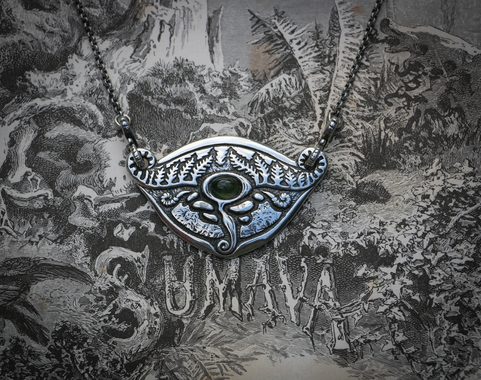 SPRING OF THE MOLDAU - MOLDAVITE, SILVER NECKLACE