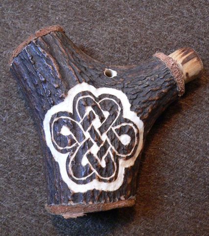CELTIC KNOTWORK DEER ANTLER SALT CASE