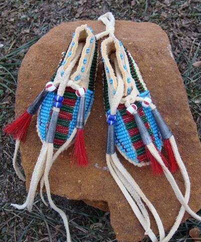 BEADED INDIAN MOCCASINS III