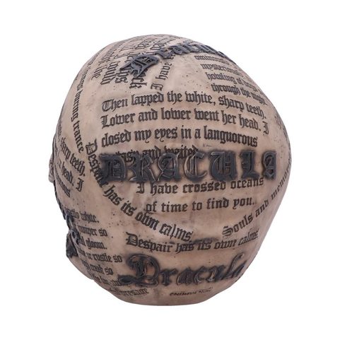 DRACULA'S TALE VAMPIRE NOVEL QUOTE SKULL 18.5 CM