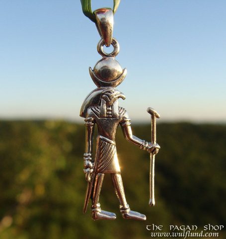 KHONSU, EGYPTIAN MOON GOD, SILVER PENDANT, AG 925