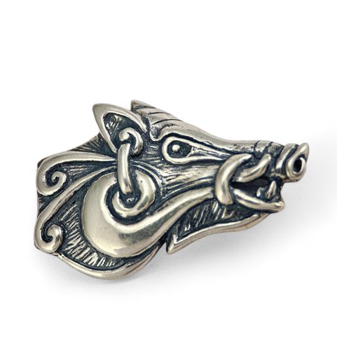 SANGLIER CELTIQUE - TÊTE, PENDENTIF EN ARGENT