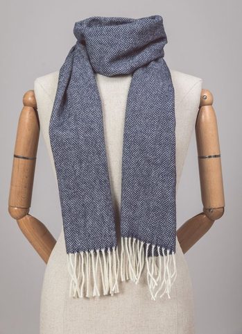 BLEU MARINE, ÉCHARPE DE LAINE DE LUXE, IRLANDE