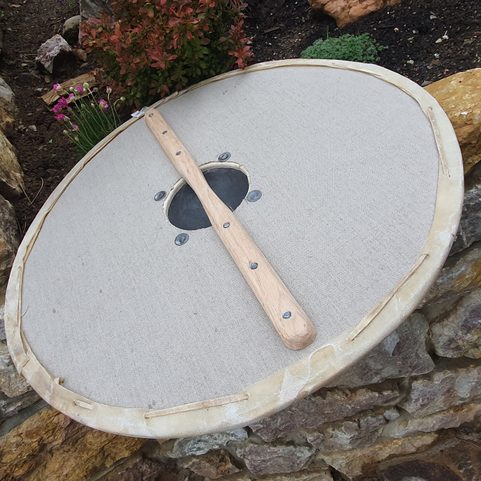 VIKING SHIELD FOR RE-ENACTMENT, RED AND WHITE