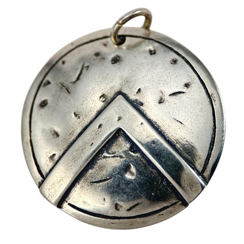 BOUCLIER SPARTIATE, PENDENTIF EN ARGENT