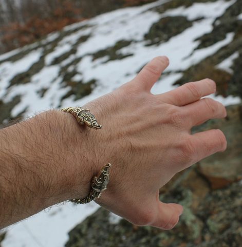 MIDGARDSORMR, VIKING BRACELET, BRASS