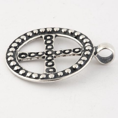 CROIX SOLAIRE SLAVE, GRANDE MORAVIE, PENDENTIF EN ARGENT, AG 925