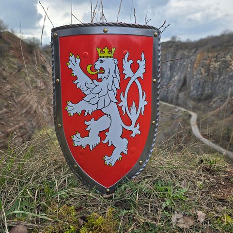 MEDIEVAL SHIELD - BOHEMIAN LION, METAL, HANDMADE