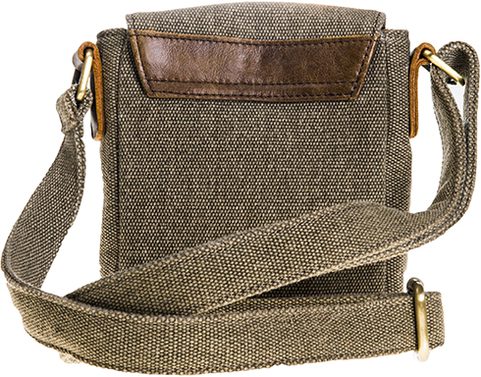 SAC À ÉPAULE AVEC POCHES, UNISEXE, TOILE, CUIR