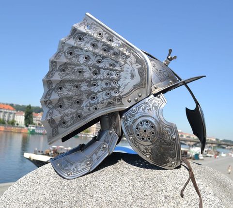 POLISH HUSSAR HELMET, ETCHED