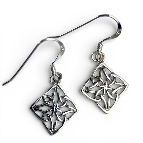 NŒUD CELTIQUE, BOUCLES D'OREILLES EN ARGENT 925/1000