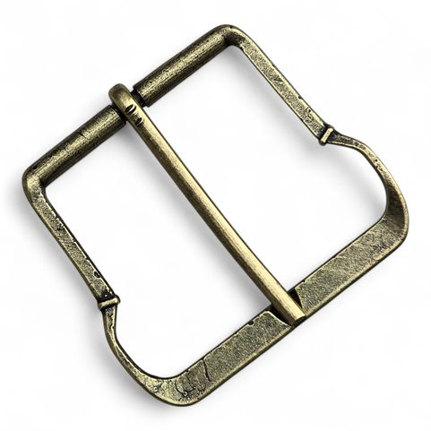 BELT BUCKLE, 15TH CENTURY, BOHEMIA, ZINC, OLD BRASS