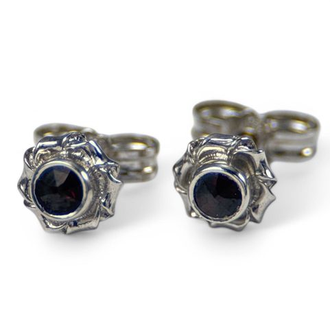 ROSA, SILVER EARRINGS WITH GARNETS, AG 925/1000