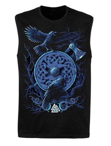 HUGINN UND MUNINN, SLEEVELESS T-SHIRT