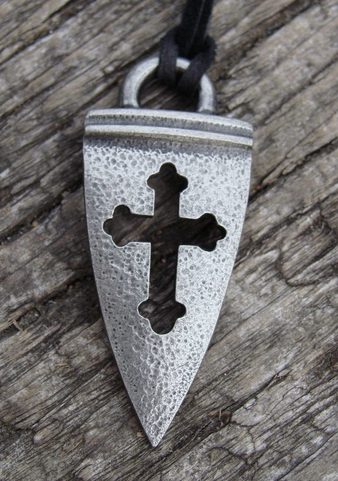 MEDIEVAL CROSS PENDANT, TIN ALLOY