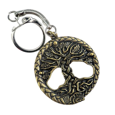 CELTIC OAK SPROUT SACRED TREE OF LIFE, ZINC OLD BRASS