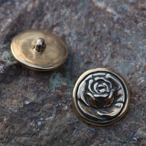 ROSE, BUTTON, BRONZE