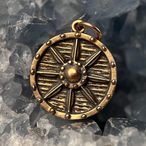 VIKING, BOUCLIER, PENDENTIF, BRONZE