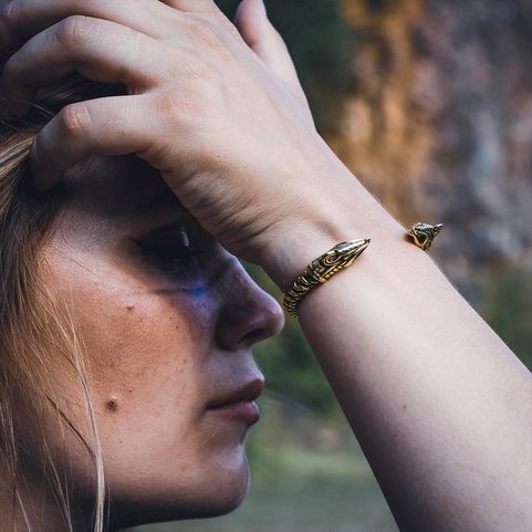 DREKI, VIKING BRASS BRACELET BRAIDED