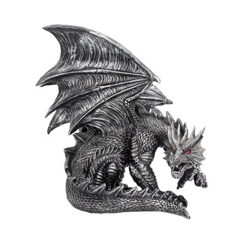 OBSIDIAN DRAGON FIGURINE 25CM