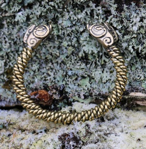 CELTIC BOAR, BRAIDED BRACELET, BRASS