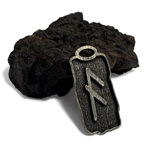 ANSUZ - RUNE PENDANT, ZINC