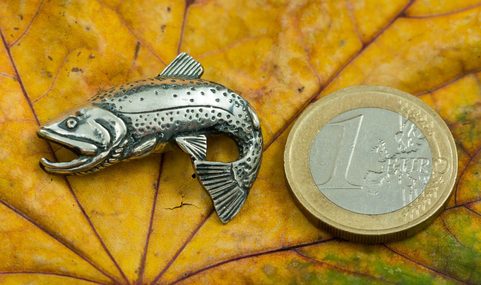 TROUT - FISH, PENDANT, STERLING SILVER