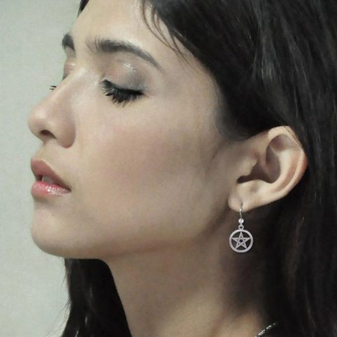 SILVER PENTACLE EARRINGS