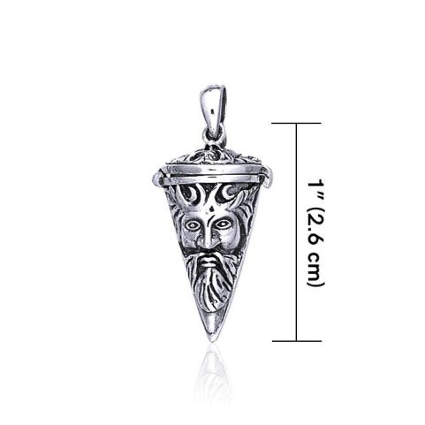 THE GREENMAN, TOP OPEN SILVER PENDANT