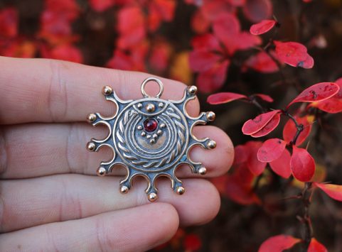 DEVANA, SLAVIC SOLAR PENDANT, BRONZE
