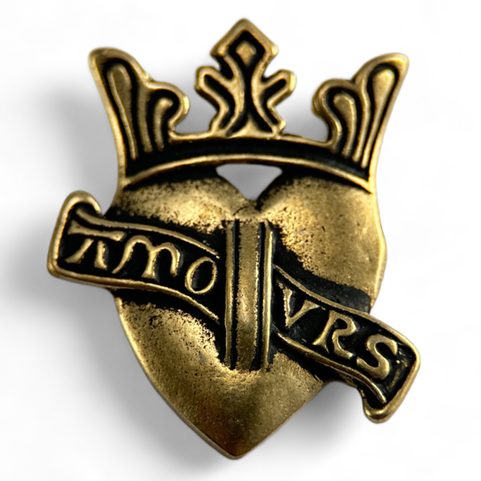 HEART WITH CROWN - BRONZE PENDANT