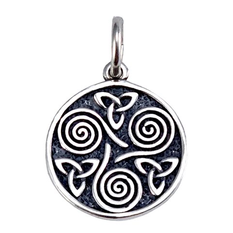 DRUID SPIRAL, TRISKEL SILVER PENDANT, SILVER 925