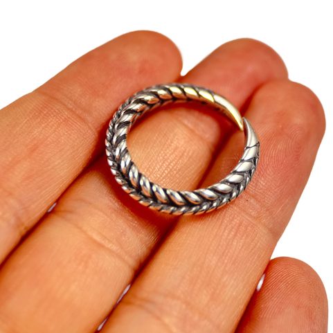 WIKINGER-RING GESTRICKT, SILBER, AG 925