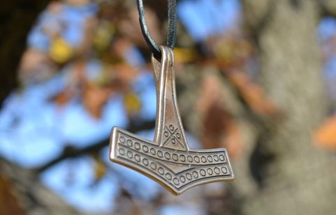 LARGE THOR'S HAMMER, ROMERSDAL, DENMARK, BRONZE, PENDANT